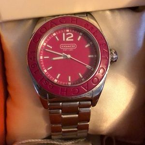 COACH Andee Pink Silver Bracelet Watch